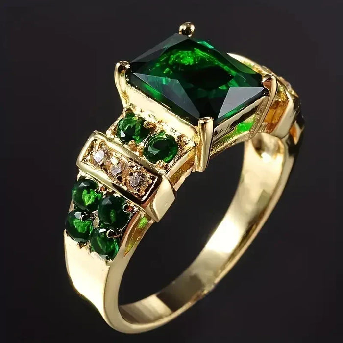 Gold Emerald Multi-Stein Ring