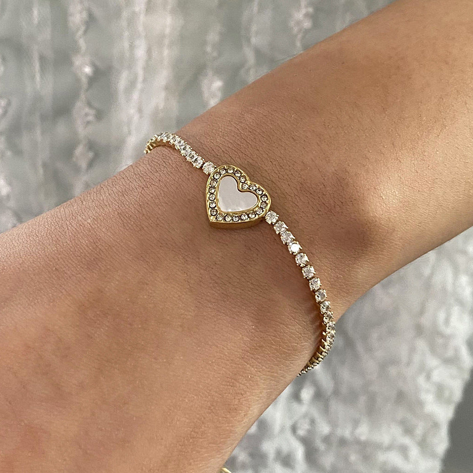Cameron Diamond Herz-Tennisarmband