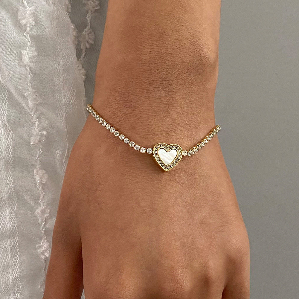 Cameron Diamond Herz-Tennisarmband