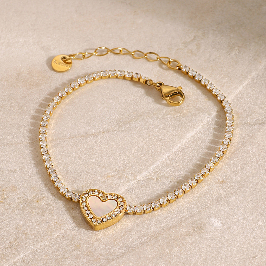 Cameron Diamond Herz-Tennisarmband
